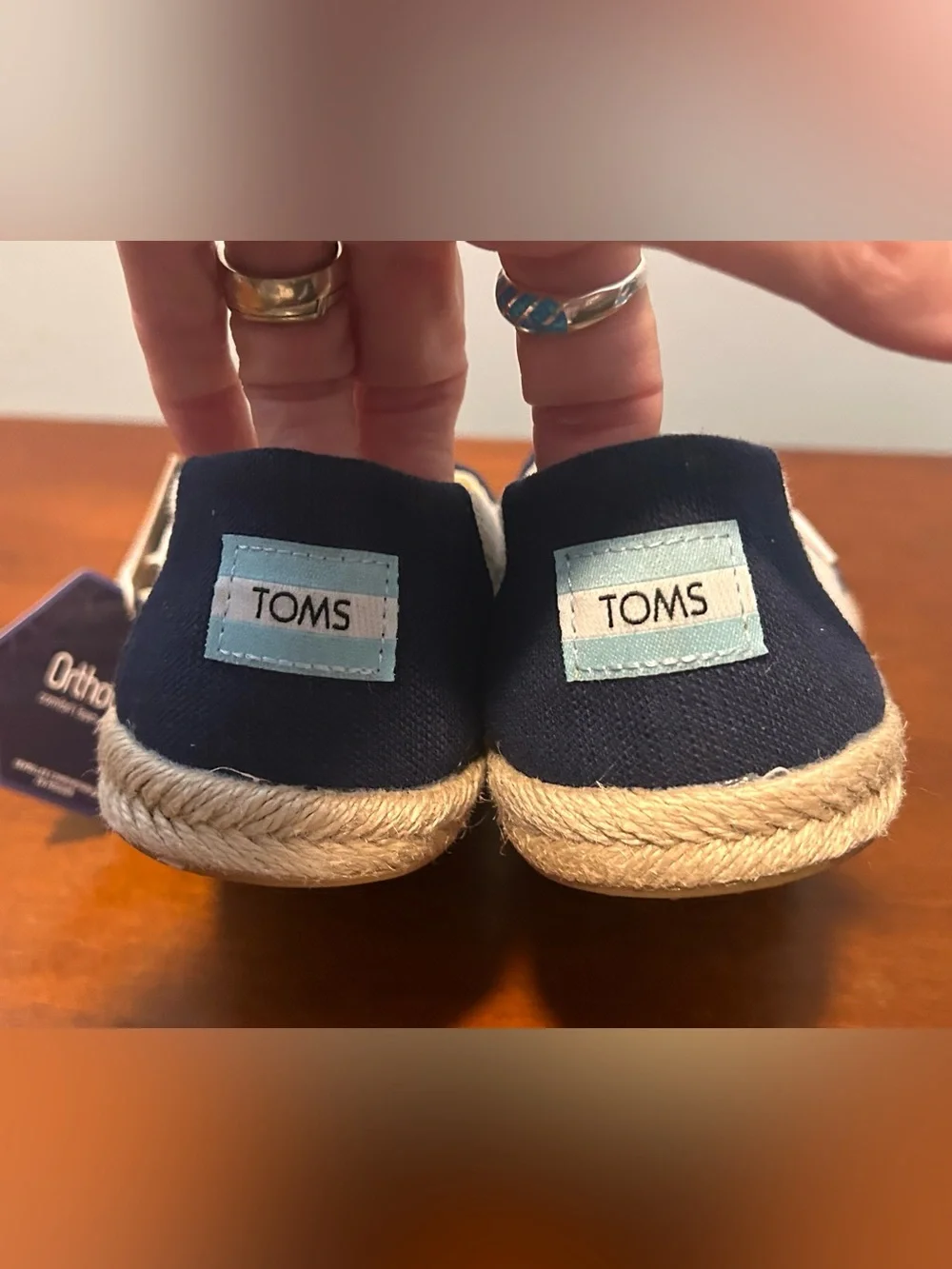 Toms Alpargata Rope Recycled Cotton University Navy stripe Slip-On Shoe6.5